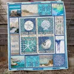 Coastal Art The Beach Is My Happy Place Quilt Blanket PN098T2Q