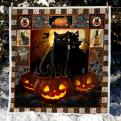 Black Cat Halloween Sofa Throw Blanket PN258B