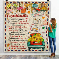 To My Granddaughter Quilt Blanket You'll Always Be My Baby Girl Letter Quilt MLH1825Q Geembi™