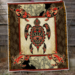 Turtle Native American Quilt Blanket QNK801Qv1