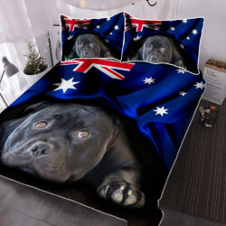 Staffordshire Bull Terrier Patriotic Australian Quilt Bedding Set THH3346QSv1