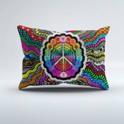 Peace Pillowcase Block Of Gear™ Colorful Peace Sign Hippie Pillowcase