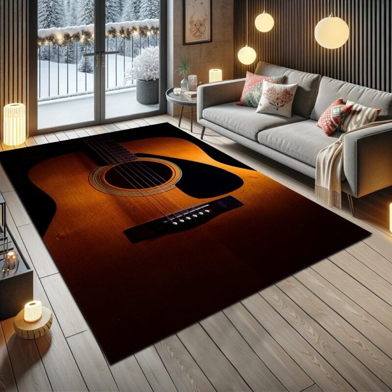 Guitar Rug, Music Is Life Guitar Is Love, Guitarist Guitar Lover QNK637R