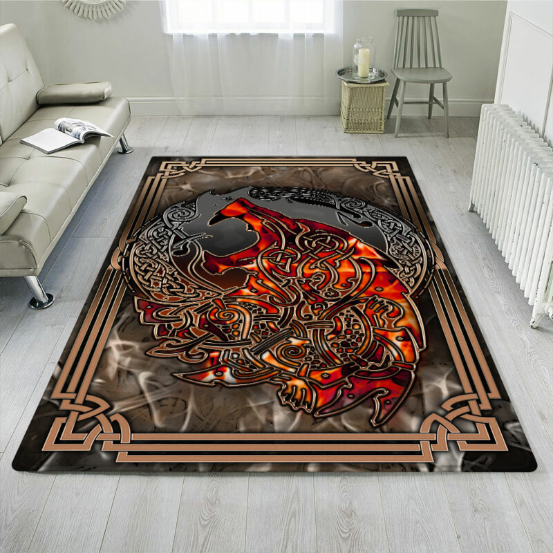 Fenrir Wolf Viking Rug PS22Rv1