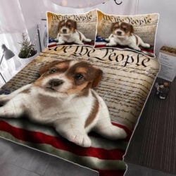 Jack Russell Terrier Dog Quilt Bedding Set American We The People NTB215QSv2