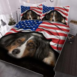 Australian Shepherd American Patriot Quilt Bed Set THH2903QSv18