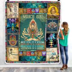 March Girl. Yoga Namaste Sofa Throw Blanket Geembi™