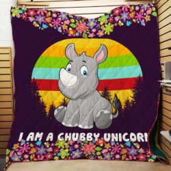 I am a Chubby Unicorn Quilt P304 Geembi™