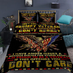 Grumpy Veteran I Served, I Sacrified, I Don't Regret Quilt Bedding Set Geembi™