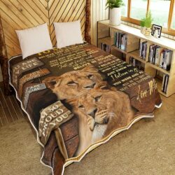 To My Son I Want You To Believe Deep In Your Heart. Lion Mom And Son Quilt Blanket Geembi™
