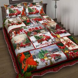 Red Truck All Hearts Come Home For Christmas Quilt Bedding Set Geembi™