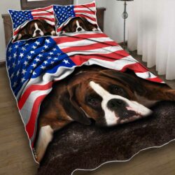Boxer. American Patriot Quilt Bedding Set Geembi™