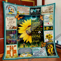 Nurse Sunflower. She’s Á Nurse, A Sunflower, Strong And Bold And True To Herself Quilt Blanket Geembi™