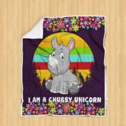 I am a Chubby Unicorn Sofa Throw Blanket P304 Geembi™