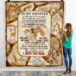 Mom To Daughter, My Precious Giraffe Quilt Blanket Geembi™