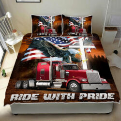 Jesus American Eagle Trucker Ride With Pride Quilt Bedding Set Geembi™