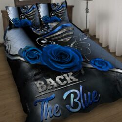 Back The Blue Quilt Bedding Set Geembi™