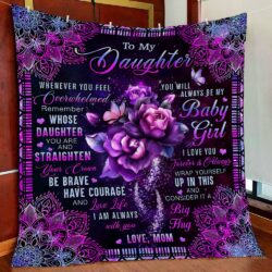 To My Daughter - Love Mom Roses Mandala Quilt Blanket Geembi™