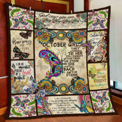 October Girl. I Am The Storm. Butterfly Quilt Blanket Geembi™