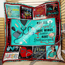 Nurse, Not All Angels Have Wings Some Have Stethoscopes Quilt Blanket Geembi™