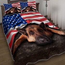 German Shepherd. American Patriot Quilt Bedding Set Geembi™