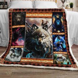 Native American Wolf Sofa Throw Blanket THL901 Geembi™