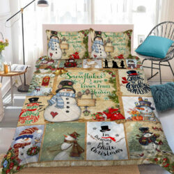 Snowflakes Are Kisses from Heaven , Snowman Quilt Bedding Set Geembi™