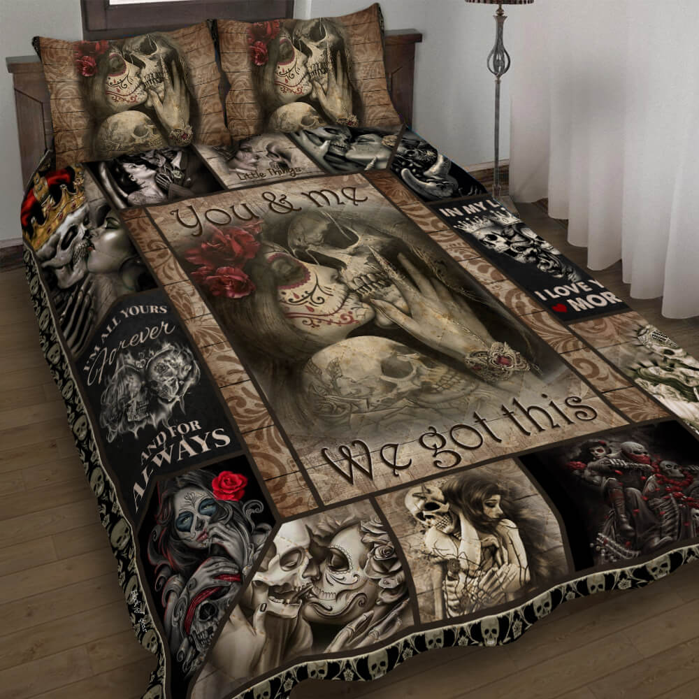 Details about   Skull Couples You And Me We Got This In My Life I Love U More Blanket 