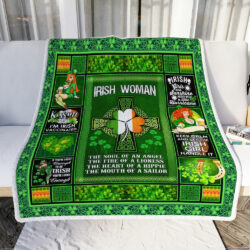 Irish Woman The Soul Of An Angel. St Patrick's Day Sofa Throw Blanket Geembi™