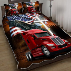 American Eagle Red Trucker Quilt Bedding Set Geembi™