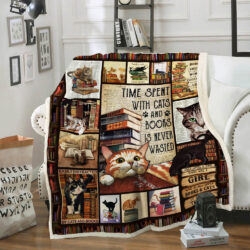 Cats And Books Sofa Throw Blanket THH3489B