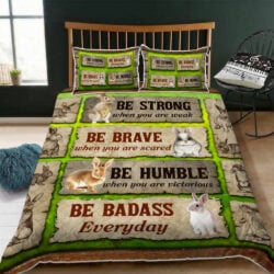 Be Strong When You Are Weak Bunny Rabbit Quilt Bedding Set Geembi™