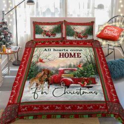 All Hearts Come Home For Christmas Quilt Bedding Set Geembi™