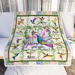 Hummingbird. God Says You Are Sofa Throw Blanket Geembi™