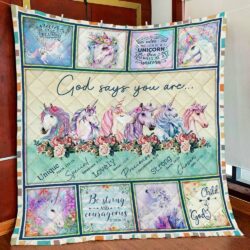 God Says You Are Unicorn Quilt Blanket Geembi™
