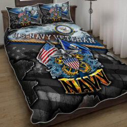 United States Navy Veteran Proudly Served Quilt Bedding Set Geembi™