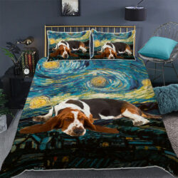 Basset Hound Starry Night Quilt Bedding Set Geembi™
