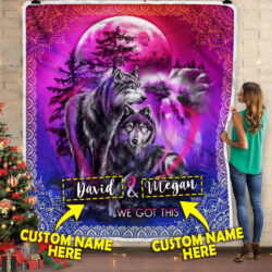 Personalized You & Me We Got This Wolf Sofa Throw Blanket Geembi™