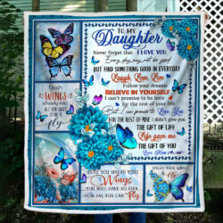 Daughter Sofa Throw Blanket Never Forget That I Love You, Love Mom, Butterfly MLH1966B