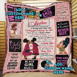 Personalized You Are My Sunshine, Black Woman Quilt Blanket Geembi™