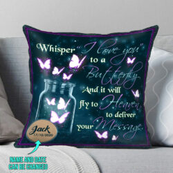 Personalized Love In Heaven Cushion Butterfly Delivers Your Message Cushion Geembi™