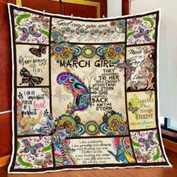 March Girl. I Am The Storm. Butterfly Quilt Blanket Geembi™