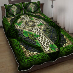 Irish Shamrock Celtic Cross Quilt Bedding Set Geembi™