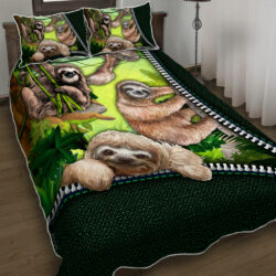 Happy Sloths Quilt Bedding Set