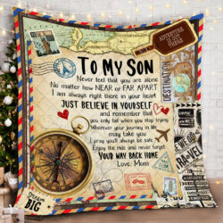 To My Son. I Am Always Here For You Quilt Blanket Geembi™