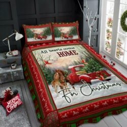 All Hearts Come Home For Christmas Quilt Bedding Set Geembi™