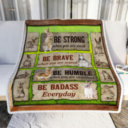 Be Strong When You Are Weak Bunny Rabbit Sofa Throw Blanket Geembi™