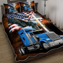 American Eagle Blue Trucker Quilt Bedding Set Geembi™