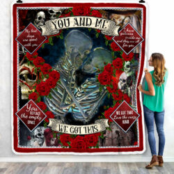 You And Me We Got This. Valentine Skeleton Couple Sofa Throw Blanket Geembi™