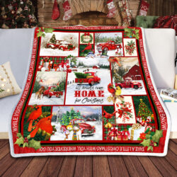 Red Truck All Hearts Come Home For Christmas Sofa Throw Blanket Geembi™